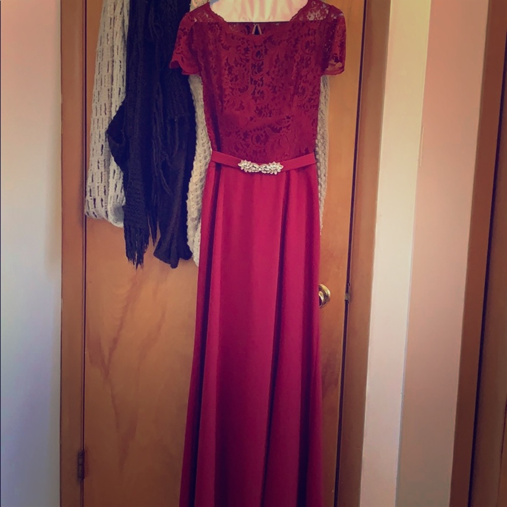 Jenny Packham Bridesmaid Dress Burgundy Size 6